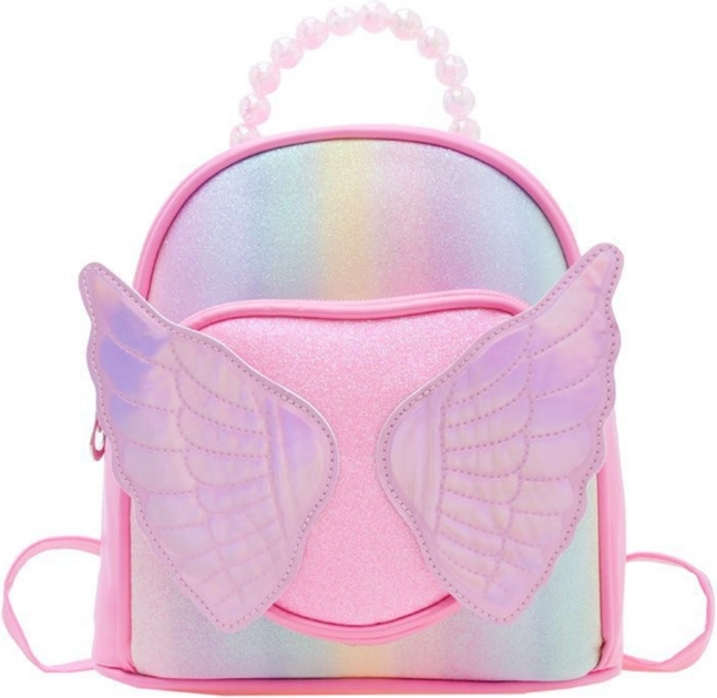 Kinder Rucksack in Rosa mit Glitzerflügeln