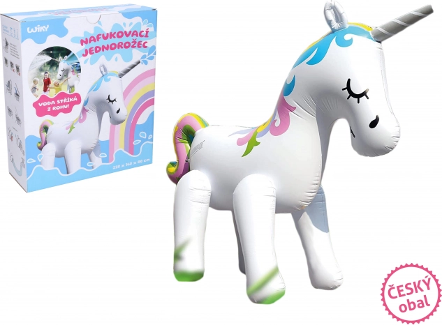 Aufblasbares Einhorn mit Wassersprühfunktion 220 × 160 × 80 cm – tschechische Verpackung