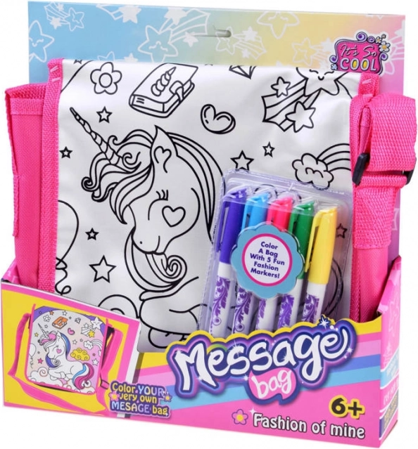 Tasche zum Bemalen Einhorn mit Stiften