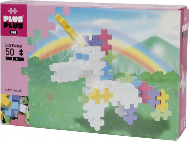 Plus-Plus BIG Pastell Einhorn – Konstruktionsspielzeug für Kinder (50 Stk)