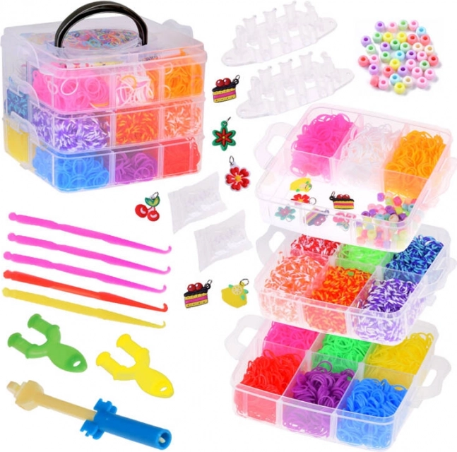 Set aus magischen Gummibändern und Perlen zur Herstellung von Armbändern, 4500 Stk.