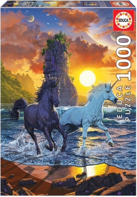 EDUCA Puzzle Einhörner am Strand – 1000 Teile