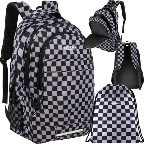 Schachbrett-Rucksack 30 l mit Beutel KRUZZEL