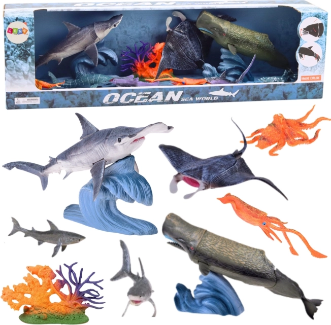 Set mit beweglichen Meerestierfiguren