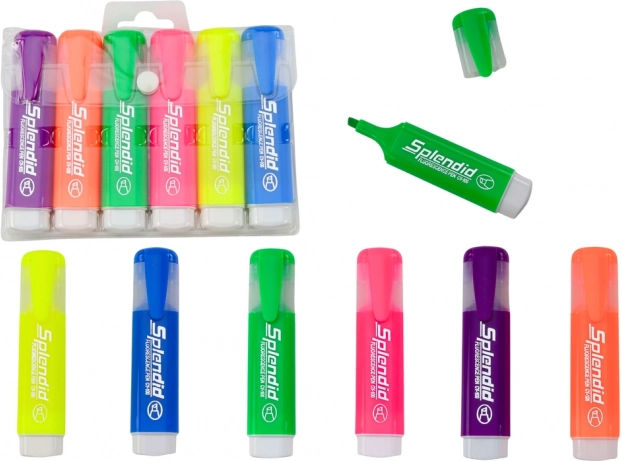 Set mit 6 pastellfarbenen Textmarkern