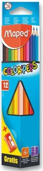 Dreieckige Buntstifte MAPED Color'Peps 12 Stk mit Anspitzer