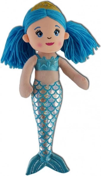 Plüsch-Meerjungfrau 30 cm blau