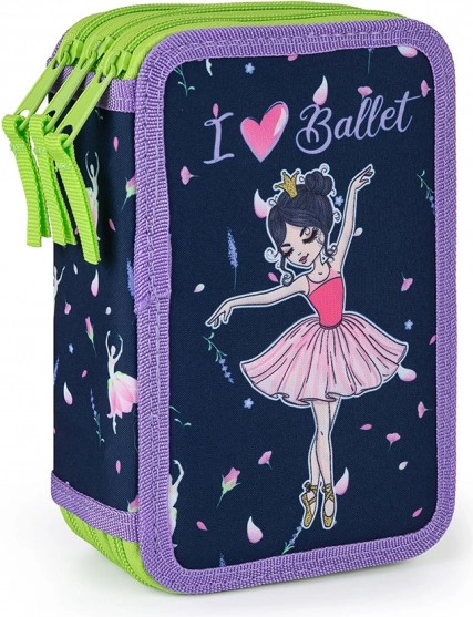 Dreistöckiges Schulmäppchen Ballerina ohne Füllung