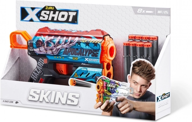 Pistole für Schaumstoffpfeile X-SHOT SKINS FLUX, 8 Pfeile