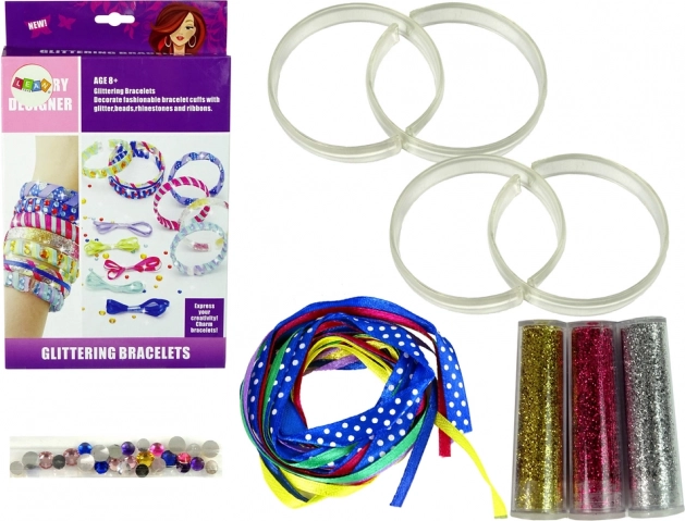 DIY-Armband-Bastelset mit Glitzer und Bändern