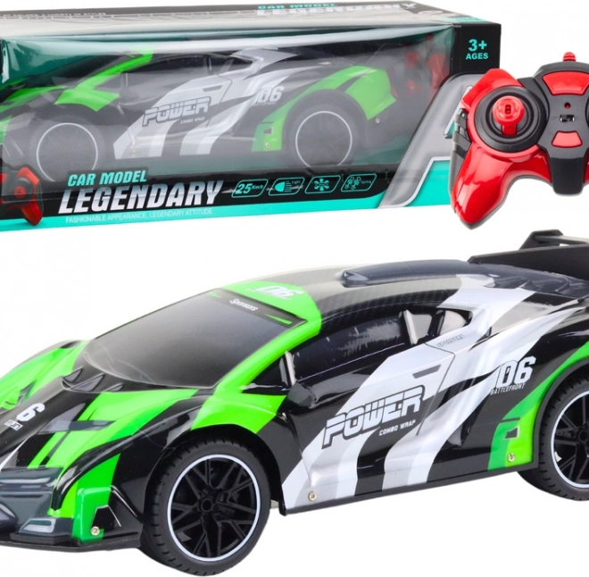 RC Sportwagen 1:10 mit Lichtern, Geschwindigkeit 25 km/h – grün