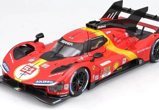 Zusammenbaubarer Modellbausatz Bburago 1:24 Ferrari Racing 499P LMH 2023 - Sieger 24h Le Mans