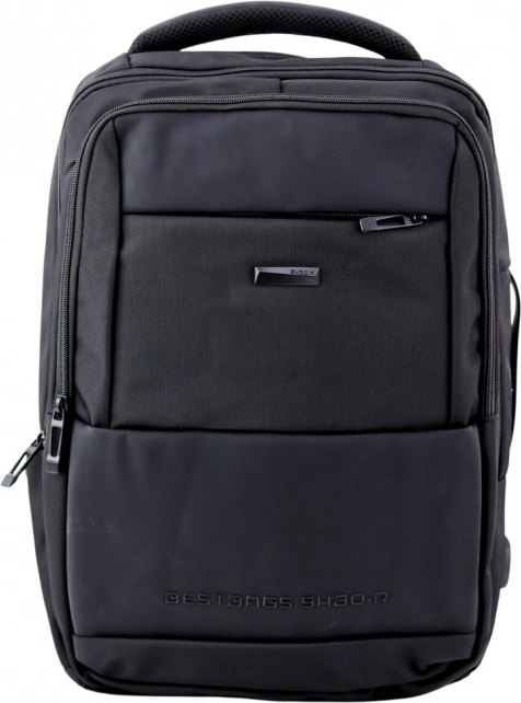 Städtischer Rucksack mit USB und Brustgurt schwarz 26L