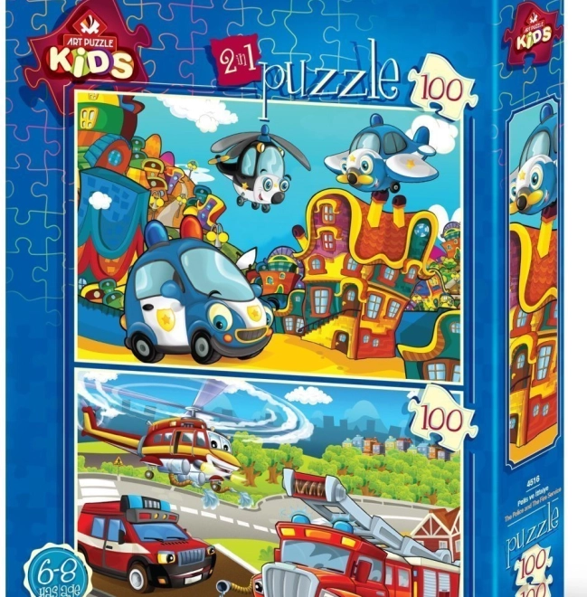 Puzzle Polizei und Feuerwehr 2×100 Teile