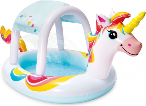 Aufblasbares Kinderplanschbecken Einhorn mit Sprühfunktion