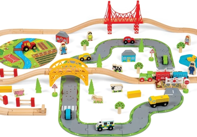 Holzeisenbahn mit ländlicher Strecke von Bigjigs Rail