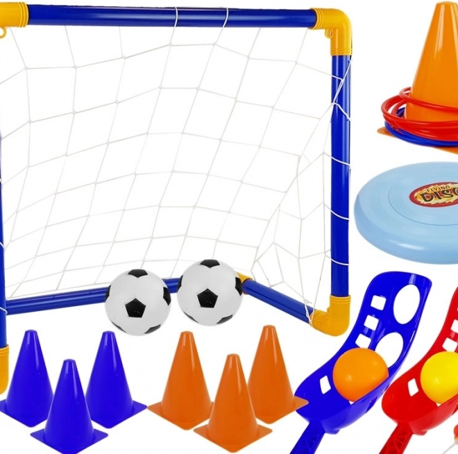 5-in-1 Sportspiele-Set – Fußballtor, FRISBEE und Fangkörbe