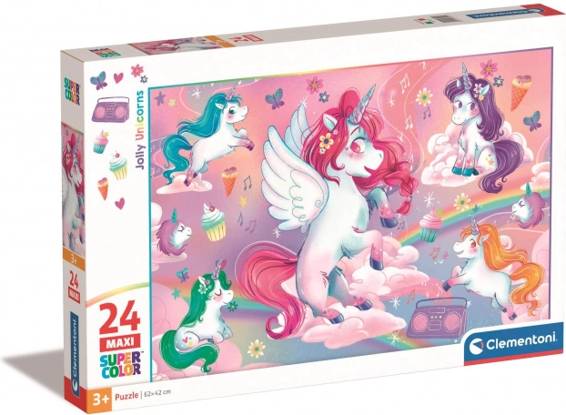 Maxi-Puzzle 24 Teile Fröhliche Einhörner CLEMENTONI