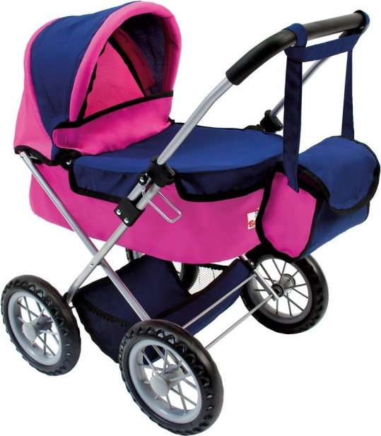 Bino Puppenwagen mit Tasche – pink-blau