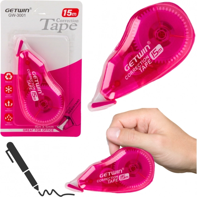 Korrekturband rosa 15 m x 5 mm
