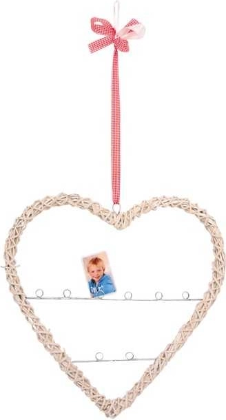 Dekoratives Herz aus Weide mit Fotohalter