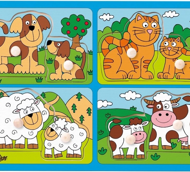 WOODY Holzpuzzle mit Haustieren