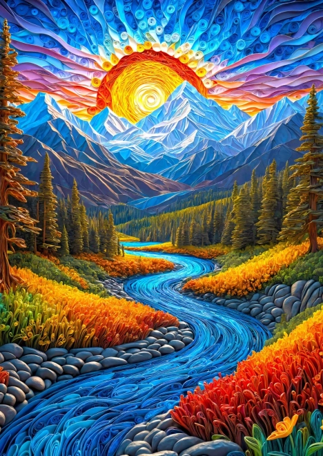 Enjoy Puzzle Sonnenaufgang über der Landschaft 1000 Teile
