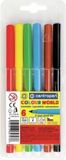 Centropen Set Filzstifte 6 Farben