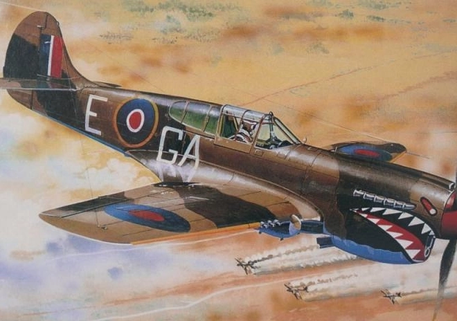 Flugzeugmodell Curtiss P-40K Kittyhawk Mk. III 1/72