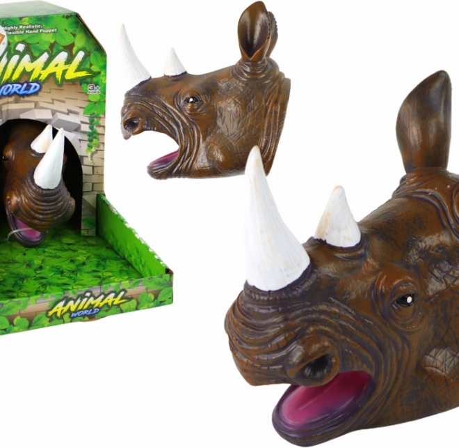 Braune Plüsch-Handpuppe Nashorn
