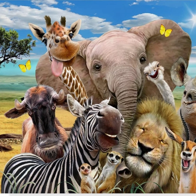 Diamantmalerei Safari Selfie 30 × 40 cm