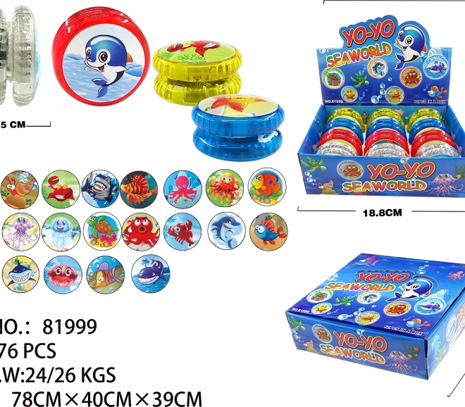 Jo-Jo mit Lichteffekten 5,5 cm – Meeresmotiv