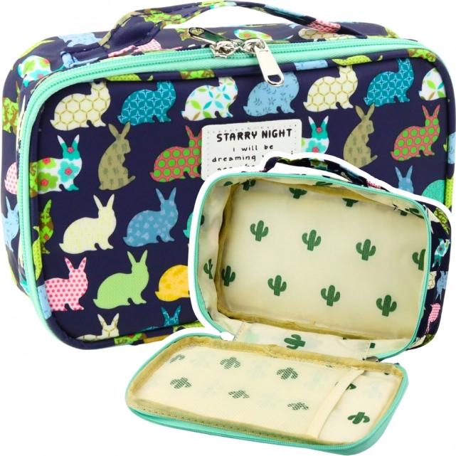 Bequeme Schultasche mit Organizer und Innentasche - Blau