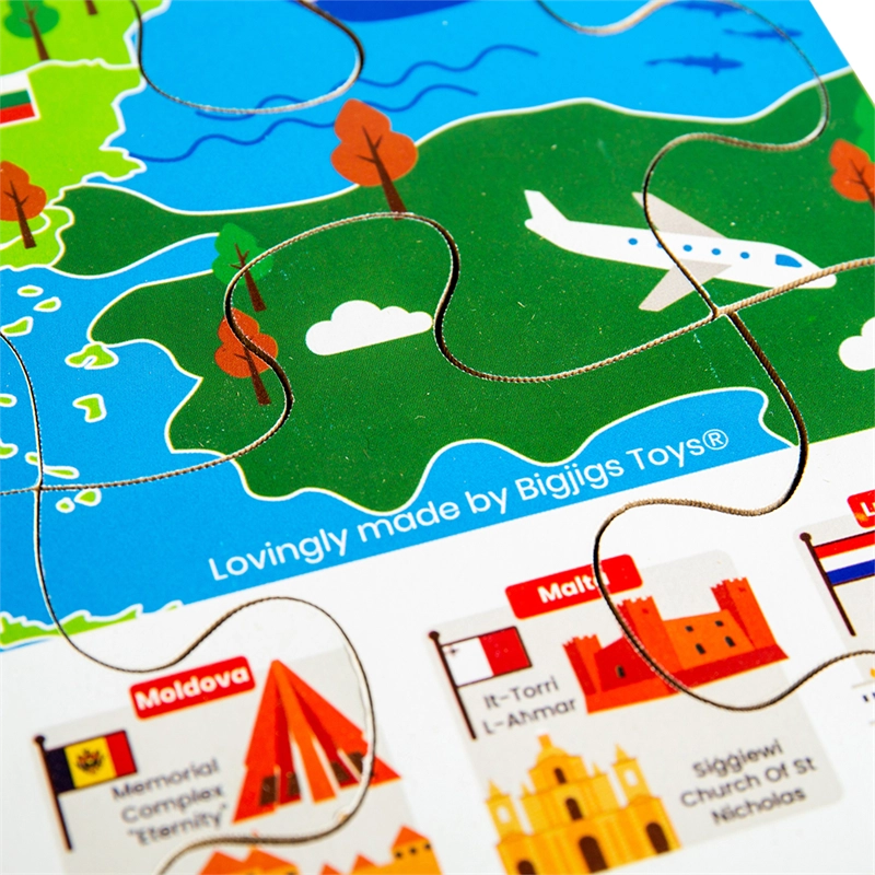 Bigjigs Toys Anzieh-Puzzle Junge – Holz-Puzzle Mit 10 Teilen Für Kinder Ab 1 Jahr (30x22,5 Cm)