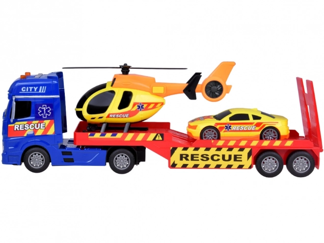 Rettungsfahrzeug-Set mit Hubschrauber und Auto