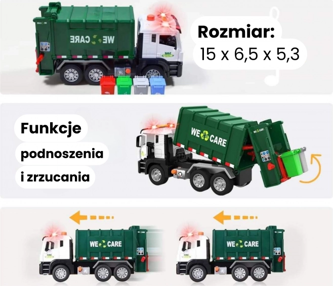 Interaktives Müllwagen Purifier 1:10 - Lehrspielzeug für Abfalltrennung
