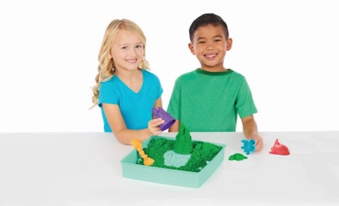 Kinetischer Sand Set mit Spielmatte Grün