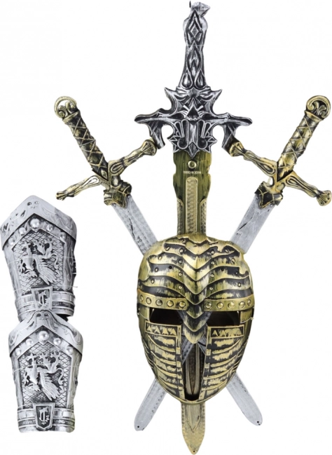 Rittersatz mit Maske und Schwertern