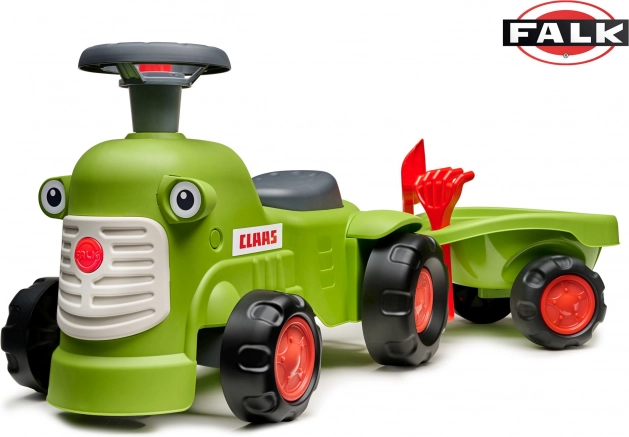 Rutschfahrzeug Traktor CLAAS hellgrün mit Anhänger