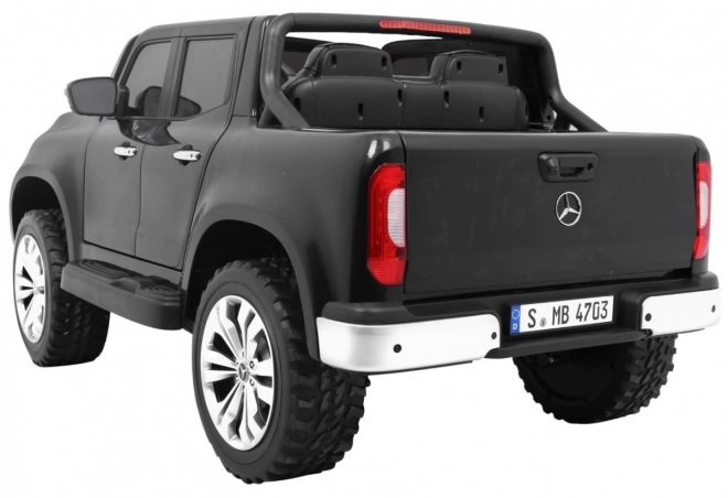 Mercedes Benz Klasse X für Kinder schwarz + Fernbedienung + 4x4 + MP4 + Träger für Gepäck + LED + EVA