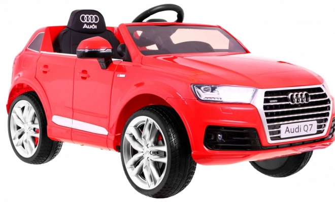 Audi Q7 Quattro S-Line für Batterie Rot + Fernbedienung + langsamer Start + EVA + Radio MP3 LED