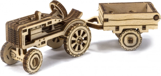 Holzpuzzle 3D Traktor mit Anhänger