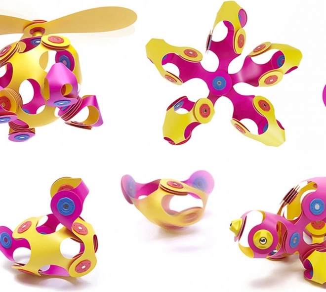 Clixo Magnetische Baukasten Crew Pink & Yellow 30 Stück