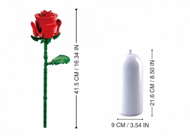 Sluban Rote Rose in Vase Blumenbausatz