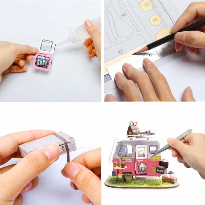 Miniatur-DIY-Bausatz 'Party Caravan' von RoboTime