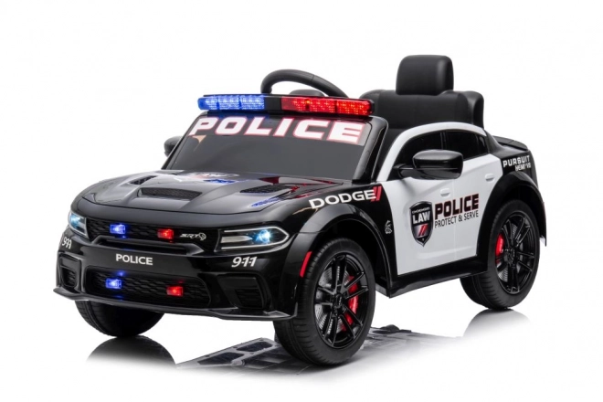 Elektrisches Kinderauto Dodge Charger Polizei Schwarz