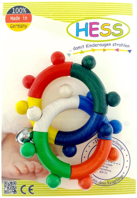 Hess Baby-Rassel aus Holz mit bunten Ringen