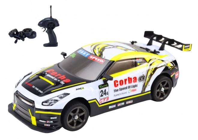 Rennwagen RC mit Drift Weiß-Gelb