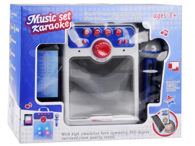 Blauer Kinder-Bluetooth-Boombox mit Mikrofon