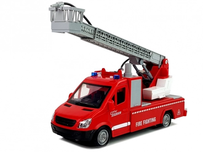Friktionsbetriebenes Feuerwehrauto mit Ton und Wasser 1:16